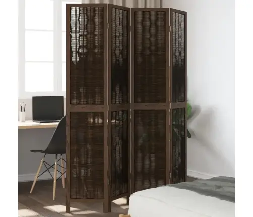 4-Paneļu Istabas Aizslietnis, Tumši Brūns, Paulonijas Masīvkoks Vidaxl