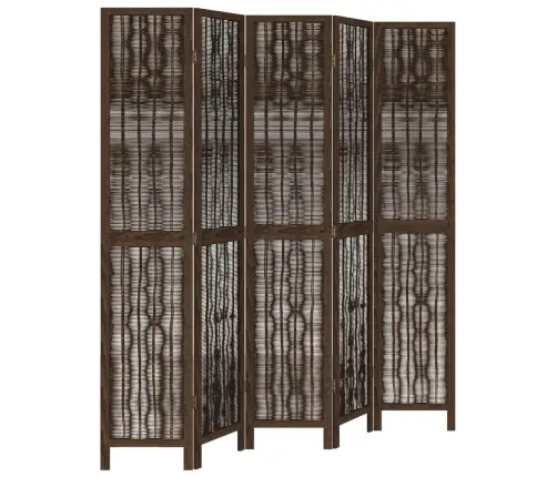 5-Paneļu Istabas Aizslietnis, Tumši Brūns, Paulonijas Masīvkoks Vidaxl