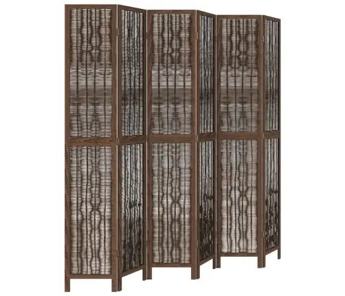 6-Paneļu Istabas Aizslietnis, Tumši Brūns, Paulonijas Masīvkoks Vidaxl