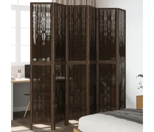 6-Paneļu Istabas Aizslietnis, Tumši Brūns, Paulonijas Masīvkoks Vidaxl