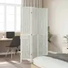 3-Paneļu Istabas Aizslietnis, Balts, Paulonijas Masīvkoks Vidaxl