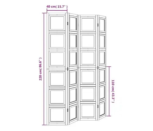 Kambario Pertvara, 4 Segmentai, Balta, Paulovnijos Masyvas