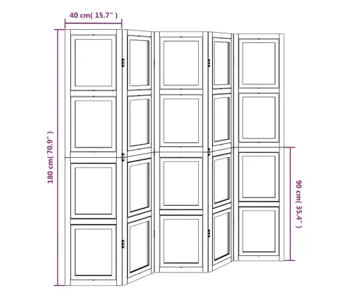 Kambario Pertvara, 5 Segmentai, Balta, Paulovnijos Masyvas