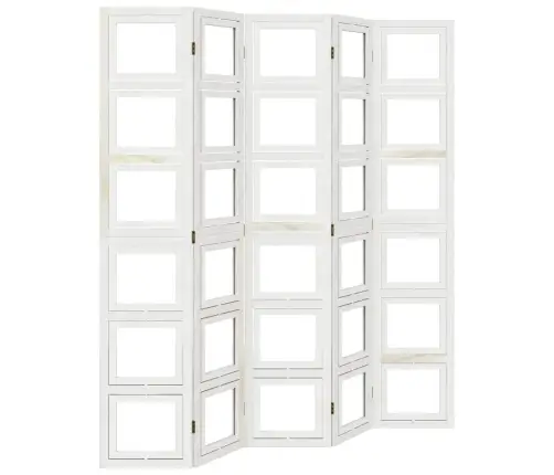 5-Paneļu Istabas Aizslietnis, Balts, Paulonijas Masīvkoks Vidaxl