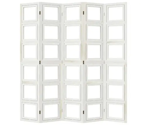 5-Paneļu Istabas Aizslietnis, Balts, Paulonijas Masīvkoks Vidaxl