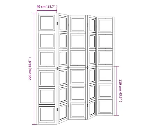 Kambario Pertvara, 5 Segmentai, Balta, Paulovnijos Masyvas