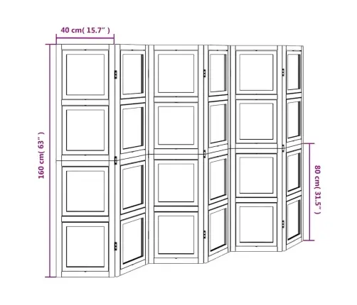 Kambario Pertvara, 6 Segmentai, Balta, Paulovnijos Mediena