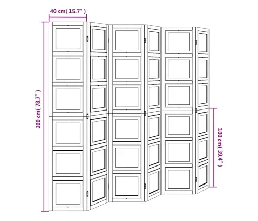 Kambario Pertvara, 6 Segmentai, Balta, Paulovnijos Mediena