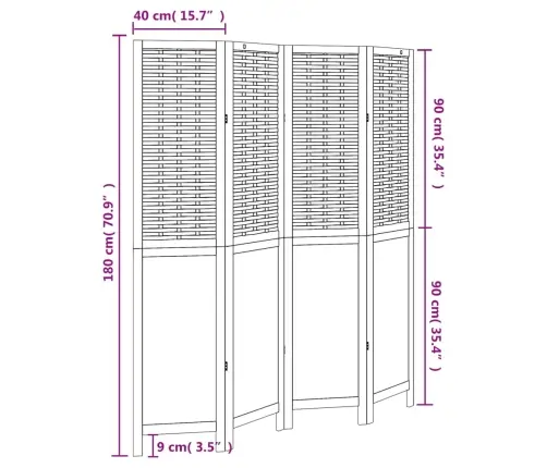 Kambario Pertvara, 4 Segmentai, Tamsiai Ruda, Paulovnija