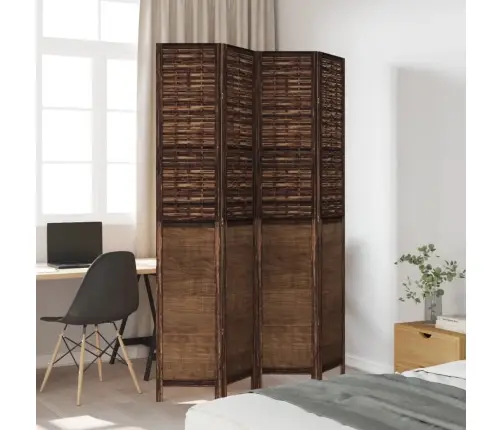4-Paneļu Istabas Aizslietnis, Tumši Brūns, Paulonijas Masīvkoks Vidaxl