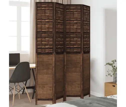 4-Paneļu Istabas Aizslietnis, Tumši Brūns, Paulonijas Masīvkoks Vidaxl