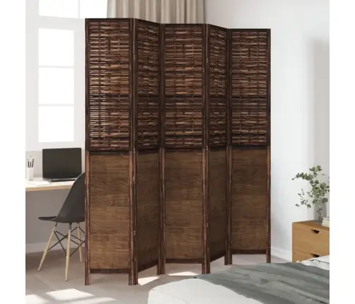 5-Paneļu Istabas Aizslietnis, Tumši Brūns, Paulonijas Masīvkoks Vidaxl