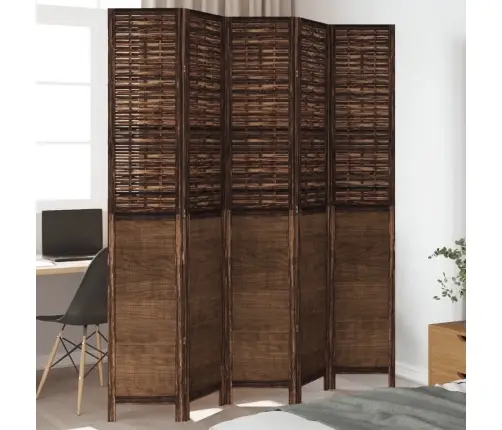 5-Paneļu Istabas Aizslietnis, Tumši Brūns, Paulonijas Masīvkoks Vidaxl