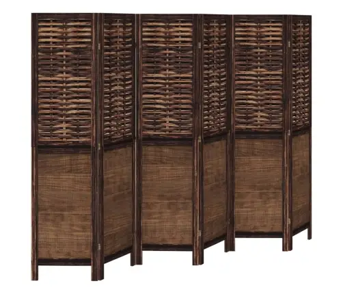 6-Paneļu Istabas Aizslietnis, Tumši Brūns, Paulonijas Masīvkoks Vidaxl