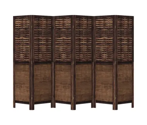 6-Paneļu Istabas Aizslietnis, Tumši Brūns, Paulonijas Masīvkoks Vidaxl