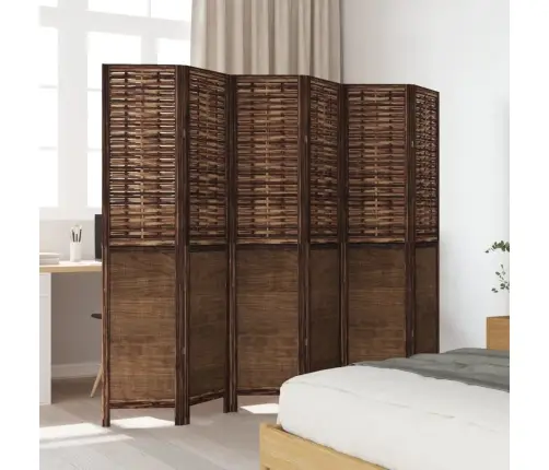 6-Paneļu Istabas Aizslietnis, Tumši Brūns, Paulonijas Masīvkoks Vidaxl