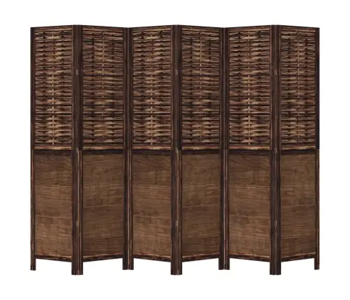 6-Paneļu Istabas Aizslietnis, Tumši Brūns, Paulonijas Masīvkoks Vidaxl