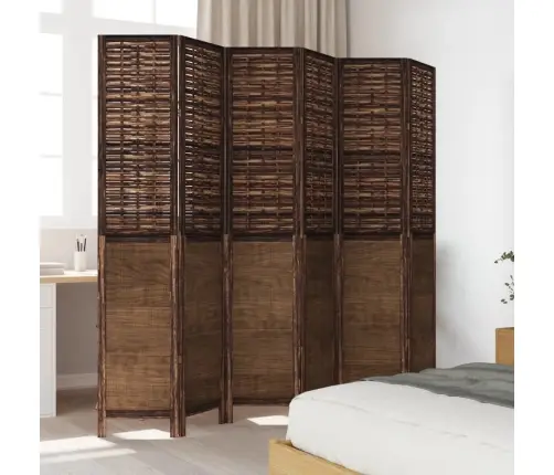 6-Paneļu Istabas Aizslietnis, Tumši Brūns, Paulonijas Masīvkoks Vidaxl