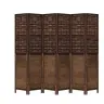 6-Paneļu Istabas Aizslietnis, Tumši Brūns, Paulonijas Masīvkoks Vidaxl
