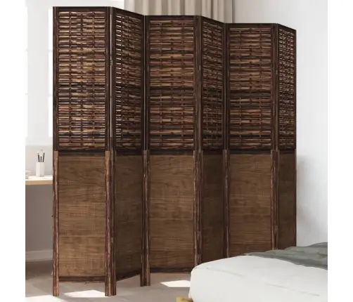 6-Paneļu Istabas Aizslietnis, Tumši Brūns, Paulonijas Masīvkoks Vidaxl