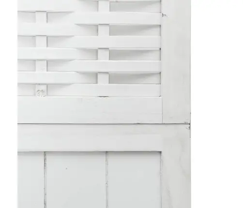 4-Paneļu Istabas Aizslietnis, Balts, Paulonijas Masīvkoks Vidaxl