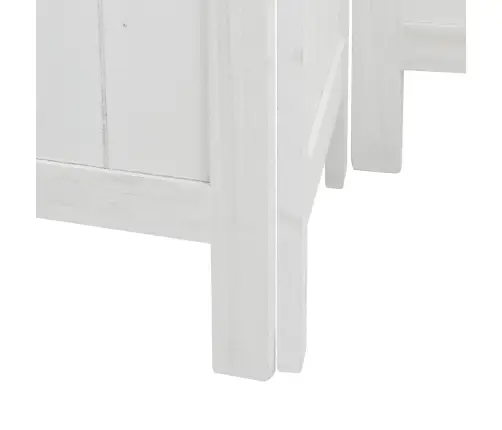 4-Paneļu Istabas Aizslietnis, Balts, Paulonijas Masīvkoks Vidaxl