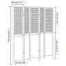 5-Paneļu Istabas Aizslietnis, Balts, Paulonijas Masīvkoks Vidaxl