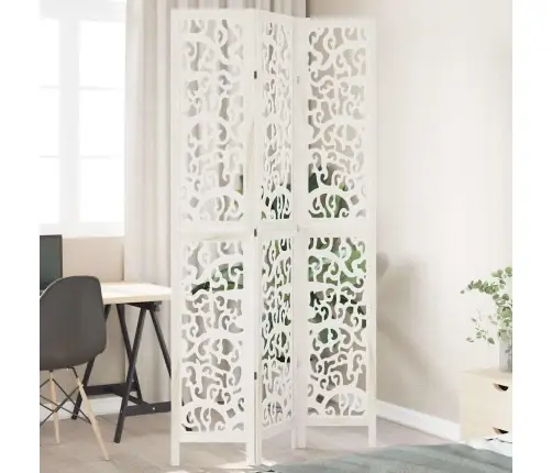 3-Paneļu Istabas Aizslietnis, Balts, Paulonijas Masīvkoks Vidaxl