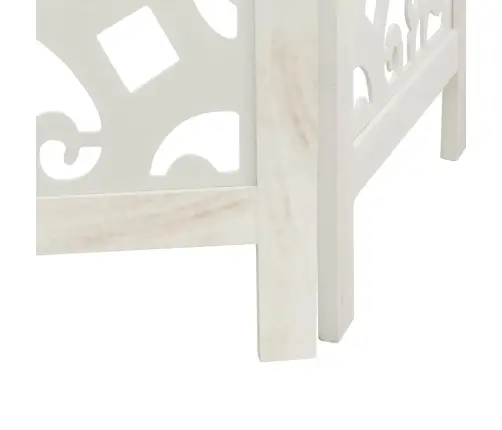 4-Paneļu Istabas Aizslietnis, Balts, Paulonijas Masīvkoks Vidaxl