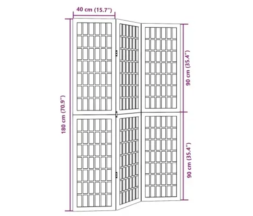 Kambario Pertvara, 3 Segmentai, Juoda, Paulovnijos Masyvas