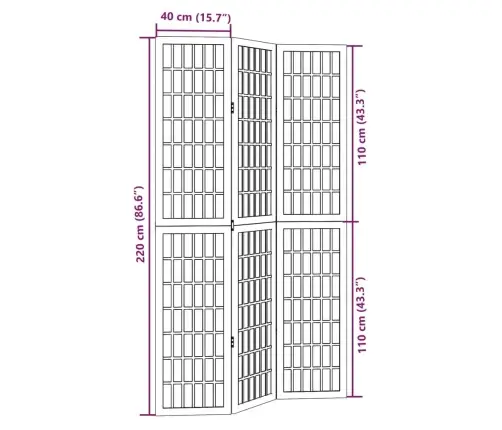 Kambario Pertvara, 3 Segmentai, Juoda, Paulovnijos Masyvas
