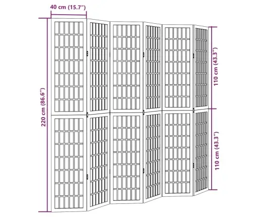 6 Paneeliga Ruumijagaja, Must, Paulownia Puit