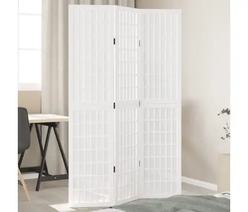 3-Paneļu Istabas Aizslietnis, Balts, Paulonijas Masīvkoks Vidaxl