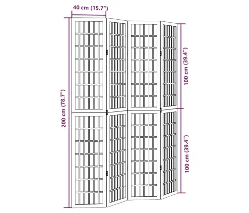 Kambario Pertvara, 4 Segmentai, Balta, Paulovnijos Masyvas