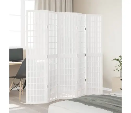 5-Paneļu Istabas Aizslietnis, Balts, Paulonijas Masīvkoks Vidaxl