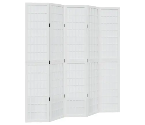 5-Paneļu Istabas Aizslietnis, Balts, Paulonijas Masīvkoks Vidaxl