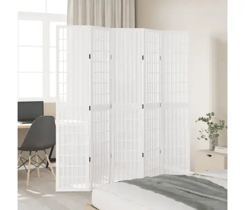 5-Paneļu Istabas Aizslietnis, Balts, Paulonijas Masīvkoks Vidaxl