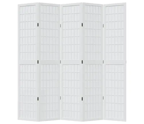 5-Paneļu Istabas Aizslietnis, Balts, Paulonijas Masīvkoks Vidaxl