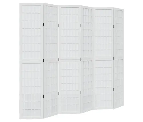 6-Paneļu Istabas Aizslietnis, Balts, Paulonijas Masīvkoks Vidaxl