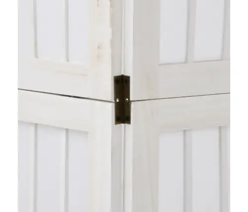 6-Paneļu Istabas Aizslietnis, Balts, Paulonijas Masīvkoks Vidaxl