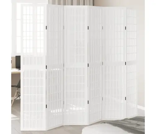 6-Paneļu Istabas Aizslietnis, Balts, Paulonijas Masīvkoks Vidaxl