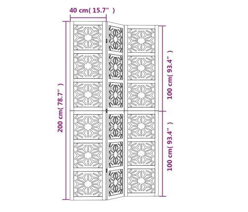 Kambario Pertvara, 3 Segmentai, Ruda/Juoda, Paulovnijos Masyvas