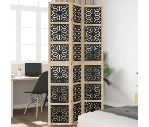 3-Paneļu Istabas Aizslietnis, Brūns, Melns, Paulonijas Koks Vidaxl