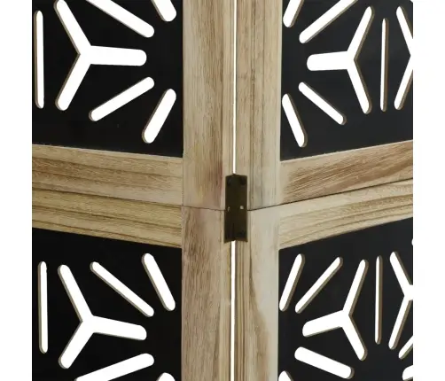 4-Paneļu Istabas Aizslietnis, Brūns Un Melns, Masīvkoks Vidaxl