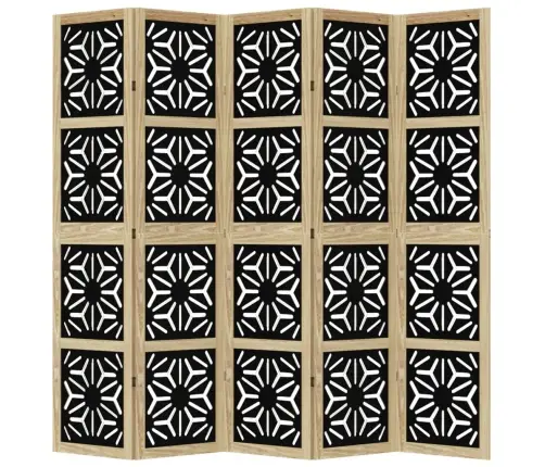 5-Paneļu Istabas Aizslietnis, Brūns Un Melns, Masīvkoks Vidaxl