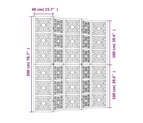 5 Paneeliga Ruumijagaja, Pruun Ja Must, Paulownia Puit