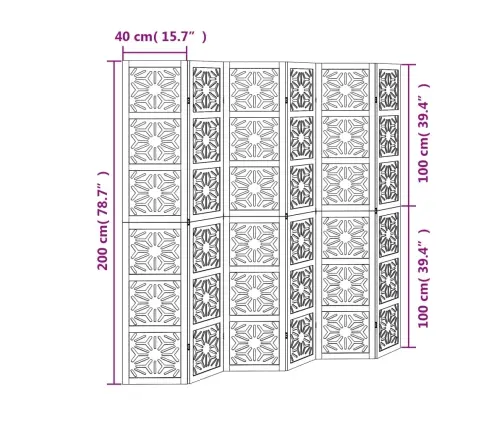 6 Paneeliga Ruumijagaja, Pruun Ja Must, Paulownia Puit