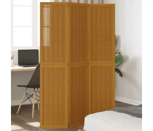 3-Paneļu Istabas Aizslietnis, Brūns, Paulonijas Masīvkoks Vidaxl