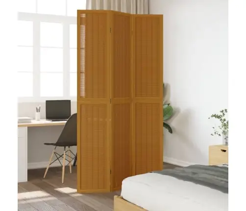 3-Paneļu Istabas Aizslietnis, Brūns, Paulonijas Masīvkoks Vidaxl