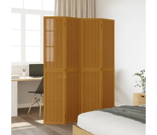 4-Paneļu Istabas Aizslietnis, Brūns, Paulonijas Masīvkoks Vidaxl